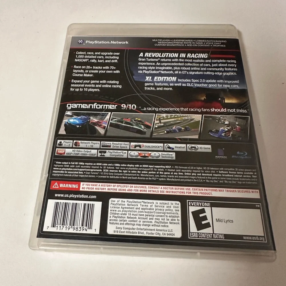Gran Turismo‎ 5 XL Edition Sony PlayStation 3 Game With Case PS3